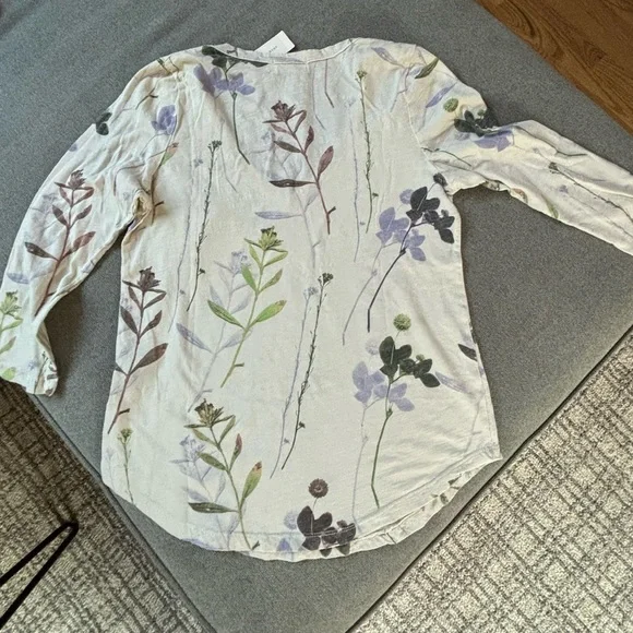Anthropologie t.la Floral 3/4 sleeve T-shirt (size xs) NWT - Picture 5 of 13